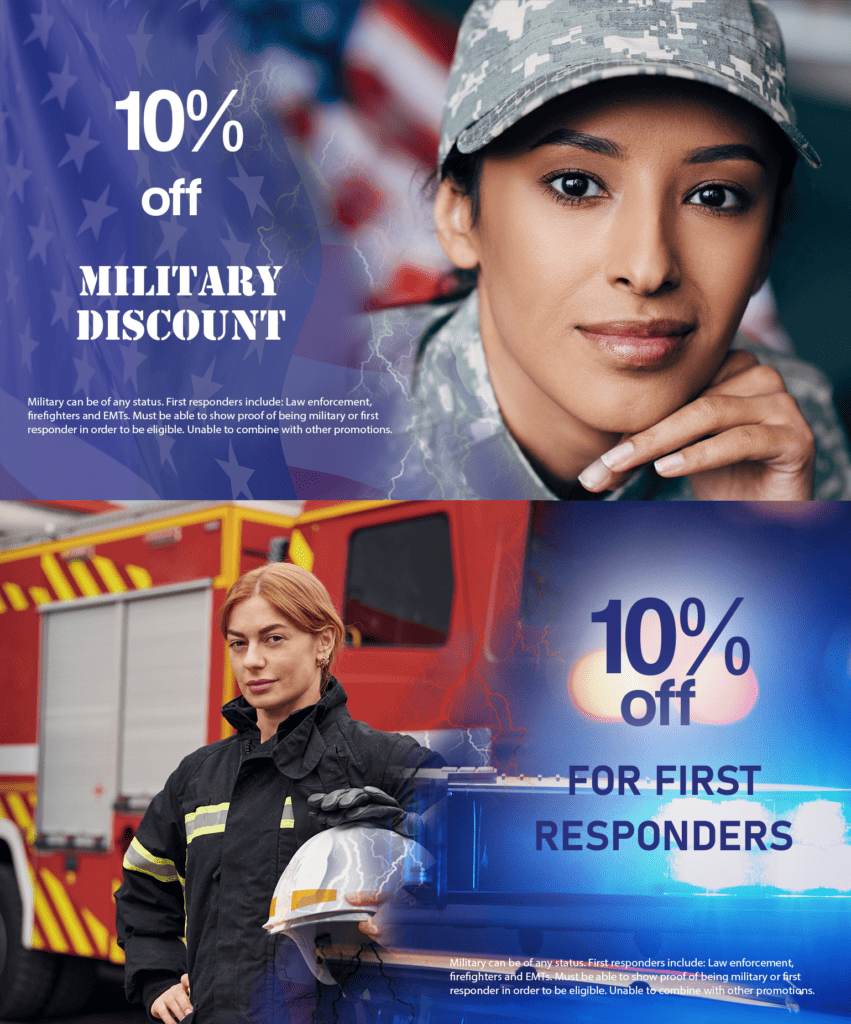 Discount for first responders firefighters EMTs and police